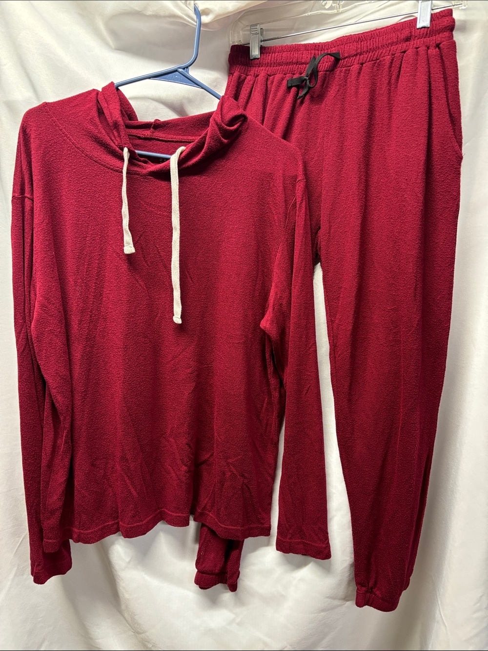 ZYIA Boyfriend Hoodie and Sweats Combo- Cranberry
